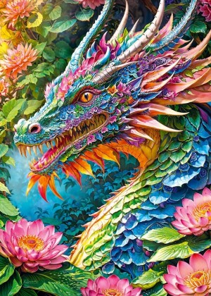 Cherry Pazzi: Good Luck Dragon (1000) verticale puzzel