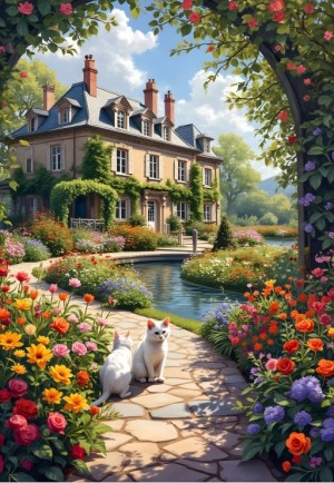 Alipson: The Cottage's Flowering Arch (1000) verticale puzzel