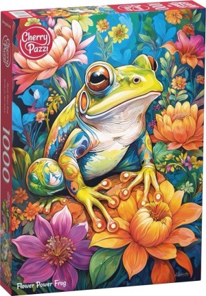 Cherry Pazzi: Flower Power Frog (1000) verticale puzzel