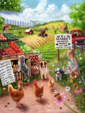 SunsOut: B's Market (500L) verticale puzzel