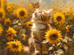 SunsOut: Hello New Friend (1000) kattenpuzzel