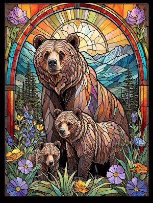 SunsOut: Griz Family (500L) verticale puzzel