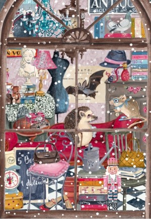 Pieces and Peace: Christmas Bookshop Antique (1000) kerstpuzzel