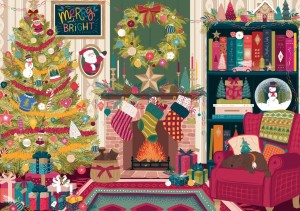 Pieces and Peace: Festive Fireplace (2000) kerstpuzzel