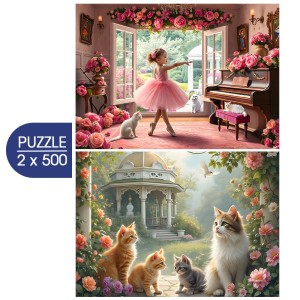 Alipson: Petite Ballerina et Jardin Romantique (2x500) legpuzzels