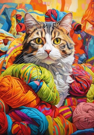 Cherry Pazzi: Feline Whimsy (500) verticale puzzel