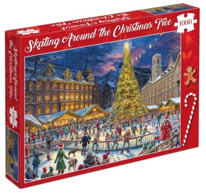 Tucker's Fun Factory: Skating Around the Christmas Tree (1000) kerstpuzzel