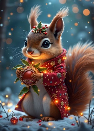 Bluebird: The Christmas Squirrel (300XL) verticale puzzel