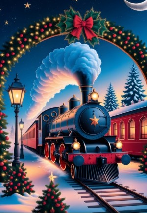 Alipson: The Magic Christmas Train (1000) verticale puzzel