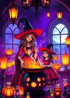Bluebird: Spells and Pumpkins (300XL) verticale puzzel