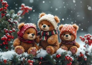 Bluebird: Little Bears in the Snow (300XL) kerstpuzzel
