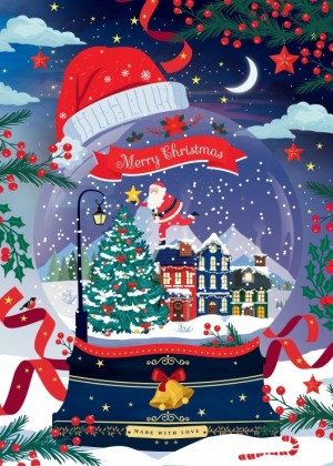 Pieces and Peace: Santa's Snowy Village (500) verticale kerstpuzzel
