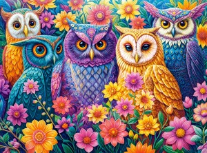 Castorland: Flower Owl Meeting (3000) legpuzzel