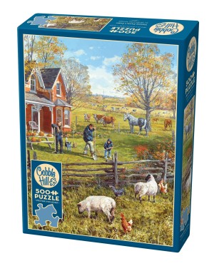 Cobble Hill: Young Family Farm (500XL) verticale puzzel