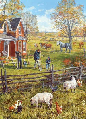 Cobble Hill: Young Family Farm (500XL) verticale puzzel
