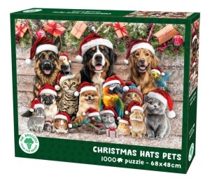 Mr Broccoli: Christmas Hats Pets (1000) kerstpuzzel