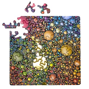 Curiosi: Regenboog bollen - Goud (72) minipuzzel