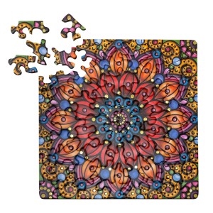 Curiosi: Regenboog Bloem - Goud (72) minipuzzel