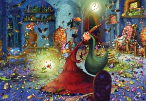 Grafika: Francois Ruyer - Witch with the magic Wand (1000) puzzel