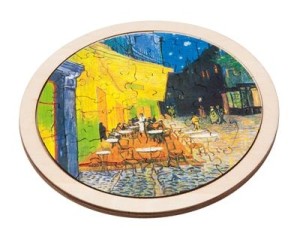 Dam: Vincent van Gogh - Café Terrace at Night (48) houten ronde puzzel