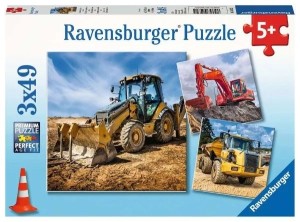 Ravensburger: Bouwmachines aan het werk (3x49) kinderpuzzels OP = OP