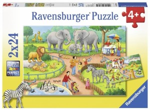 Ravensburger: Een dag in de dierentuin (2x24) kinderpuzzels OP = OP