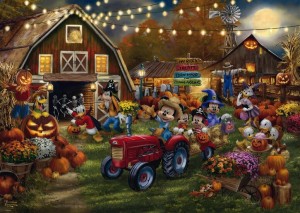 Schmidt: Thomas Kinkade Disney Mickey and Minnie Pumpkin Festival (1000) disneypuzzel