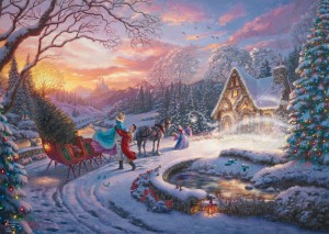 Schmidt: Thomas Kinkade Disney Cinderella Bringing home the Tree (1000) disneypuzzel