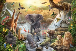 Schmidt: Animals in Africa (60) kinderpuzzel