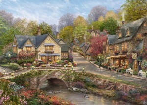 Schmidt: Thomas Kinkade - Summer in Cobblestone Village (2000) puzzel