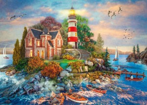 Schmidt: Lighthouse on the Rocks (500) legpuzzel