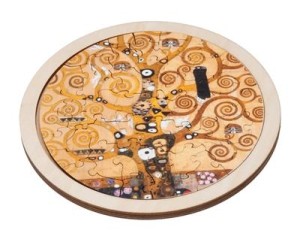 Dam: Gustav Klimt - Tree of Life (48) houten ronde puzzel