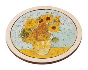 Dam: Vincent van Gogh - Sunflowers (48) houten ronde puzzel