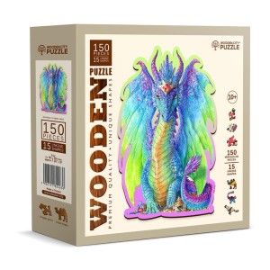 Wooden City: Magnificent Dragon (150) shaped houten puzzel
