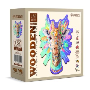 Wooden City: Natty Giraf (150) shaped houten puzzel