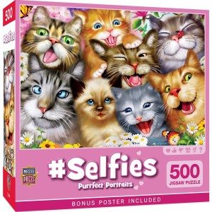Master Pieces: Selfies Purrfect Portraits (500) kattenpuzzel