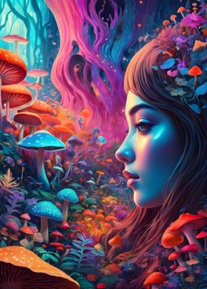 Bluebird: Mushroom World (500) verticale puzzel Bluebird: Mushroom World (500) verticale puzzel