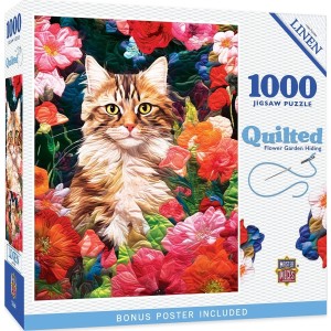 Master Pieces: Flower Garden Hiding (1000) kattenpuzzel Master Pieces: Flower Garden Hiding (1000) kattenpuzzel