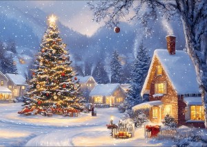 Trefl: Peaceful Winter Night (500) kerstpuzzel