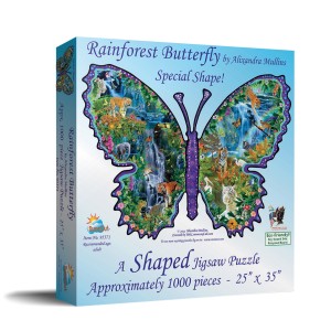 SunsOut: Rainforest Butterfly (1000) shaped puzzel