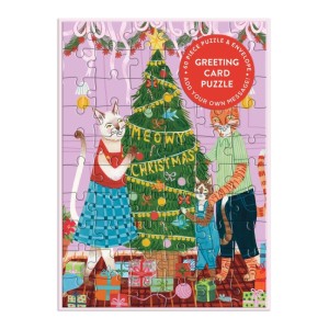 Galison: Greeting Card Puzzle - Meowy Christmas (60) kaartpuzzel