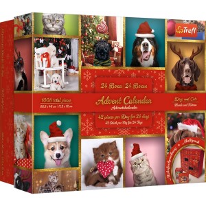 Trefl: Christmas Advent Calendar Dogs and Cats (24x42) kerstpuzzels