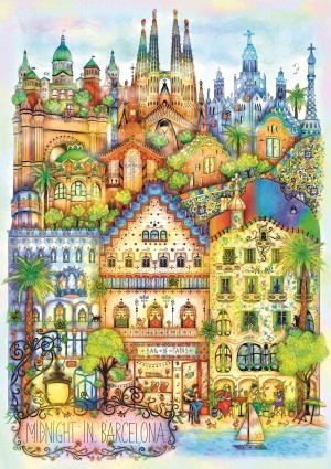 Trefl: Midnight in Barcelona (1000) verticale puzzel
