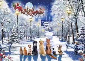 Otter House: Watching the Sleigh (1000) kerstpuzzel
