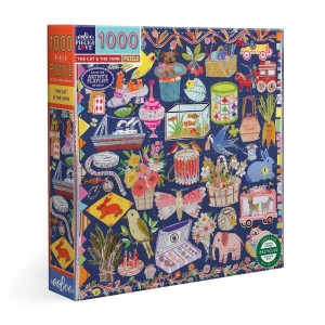 Eeboo: The Cat and the Yarn (1000) vierkante puzzel