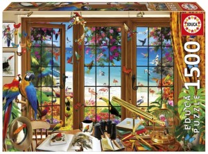 Educa: Bird Watcher's Window (1500) legpuzzel