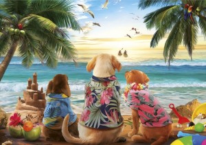 Educa: Dogs on the Beach (1000) hondenpuzzel
