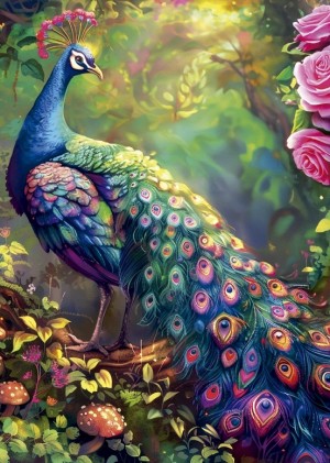 Educa: Peacock Garden (1000) verticale puzzel