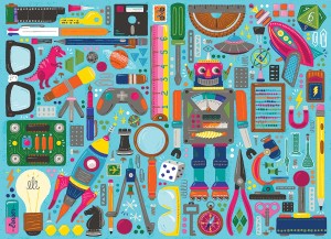 Cobble Hill: Nerdy Junk Drawer (350XL) familypuzzel