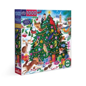 Eeboo: Christmas Songbirds (1000) vierkante puzzel